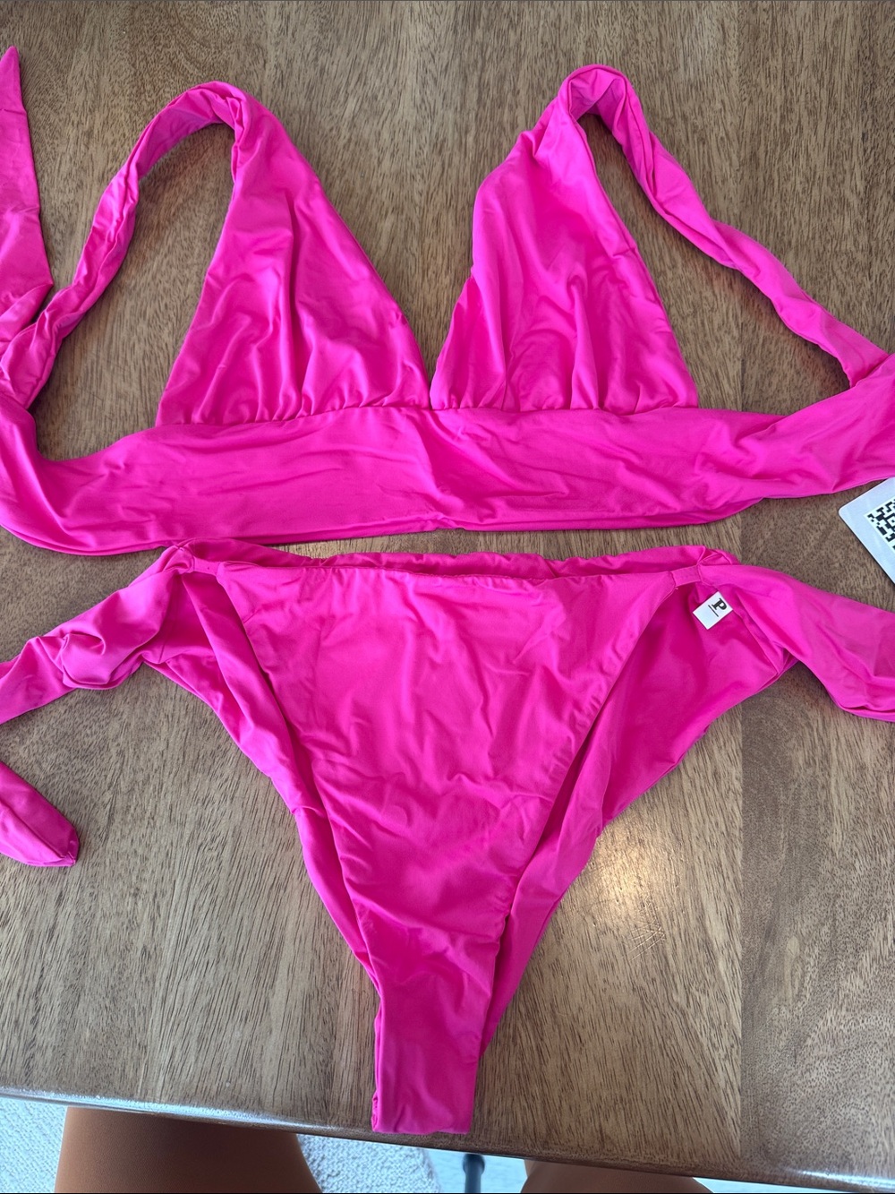 Hot Pink Triangle Bikini Set